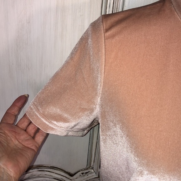 MADEWELL Soft Dusty Blush Mock Turtleneck Short Sleeve Valor Pullover Top Size S - Picture 5 of 9